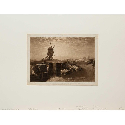 441 - Joseph Mallord William TURNER (1775-1851) Windmill and Lock, 1811 Mezzotint, image 18 x 26cm, sheet ... 