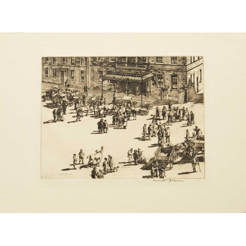 443 - Kenneth HOLMES (1902-1994) Town Hall Steps (Skipton, Yorkshire), 1929 Drypoint, signed, plate 19 x 2... 