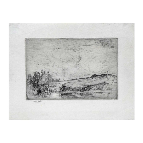 447 - Oliver HALL (1869-1957) Five Etchings & 1 Lithograph  Five etchings - 'Bolton Castle Vista', 1894, s... 