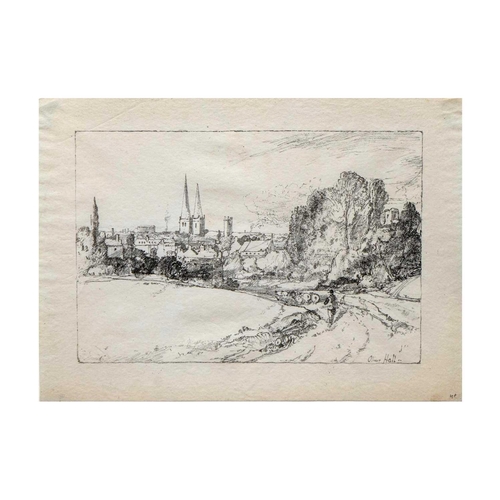 447 - Oliver HALL (1869-1957) Five Etchings & 1 Lithograph  Five etchings - 'Bolton Castle Vista', 1894, s... 