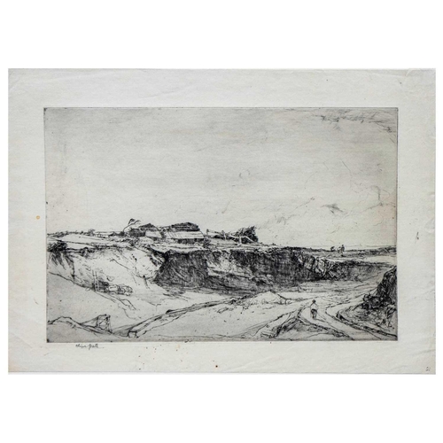 447 - Oliver HALL (1869-1957) Five Etchings & 1 Lithograph  Five etchings - 'Bolton Castle Vista', 1894, s... 