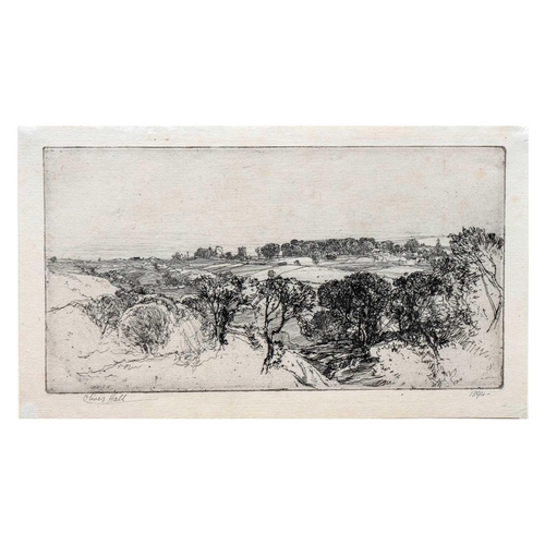 447 - Oliver HALL (1869-1957) Five Etchings & 1 Lithograph  Five etchings - 'Bolton Castle Vista', 1894, s... 