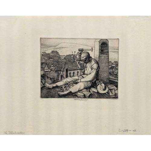 449 - Robert Sargent AUSTIN (1895-1973) Stone Breaker, 1925 Etching, signed and inscribed, plate 10.7 x 13... 