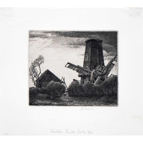 455 - Stanley Roy BADMIN (1906-1989) Fallen Mill Sails, 1931 Etching, signed, inscribed and numbered 31/35... 