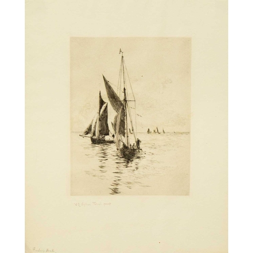 463 - William Lionel WYLLIE (1851-1931) Fishing Boats Etching, drypoint and aquatint, trial proof, signed,... 