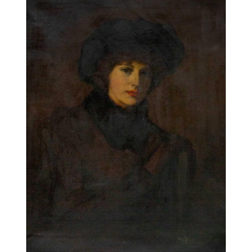 468 - Follower of Fülöp LASZLO (1869-1937) Portrait (said to be Saidie Slingsby) Oil on canvas, unfinished... 