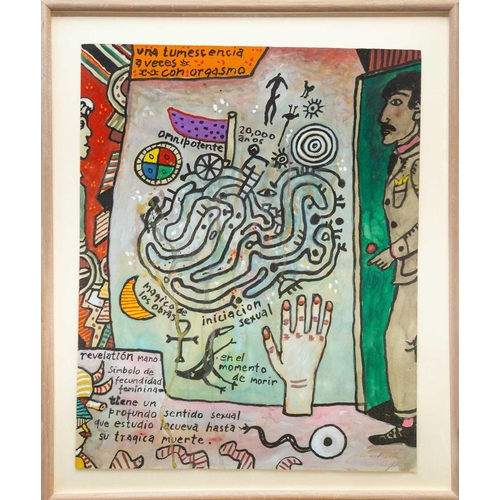 485 - Alan DAVIE (1920-2014) Initiation Sexual (1988) Gouache on paper, signed, inscribed and dated '88, 7... 