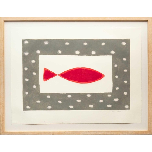 50 - Breon O'CASEY (1928-2011) Red Fish, 2000 Carborundum, signed and dated, Printer's Proof, sheet 50.5 ... 