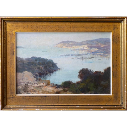 508 - Edward Brian SEAGO (1910-1974) Evening Haze, Bay of Porto Cervo, Sardinia Oil on board, signed, 40 x... 