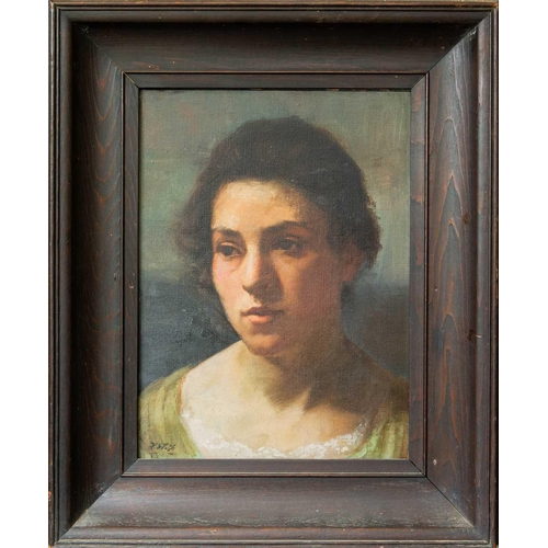 511 - Late 19th century French School Portrait Oil on canvas (by Paul Foinet of Paris), initialled V. ST. ... 