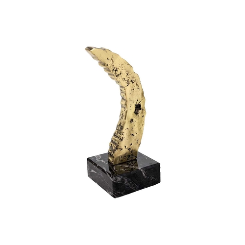 519 - Paul BENYOVITS (1964) Wave Form Polished bronze on marble, artist's cast, initialled, 18.5cm tall