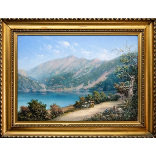 545 - Luigi Maria GALEA (1847-1917) Lakeside View, 1914 Oil on board, signed and dated, 51 x 71cm, framed ... 