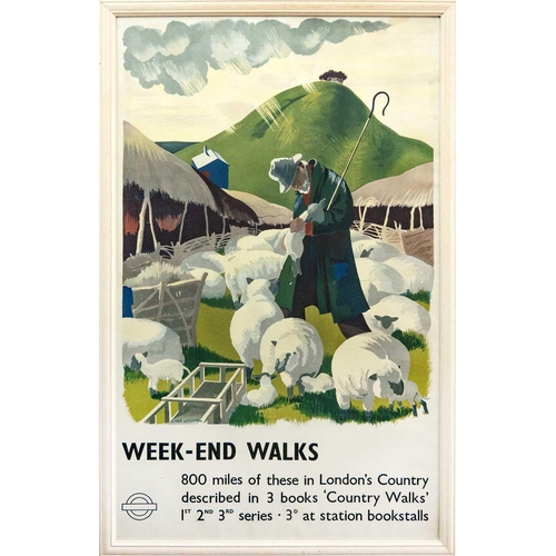 551 - Clare LEIGHTON (1898-1989) Poster WEEK-END WALKS, Lithograph, signed in the plate, published by Lond... 