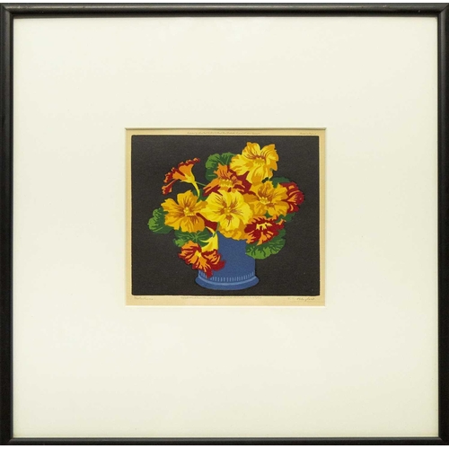 552 - Thomas Todd BLAYLOCK (1876-1929) Nasturtiums (c.1920s) Colour woodcut, signed and inscribed, image s... 