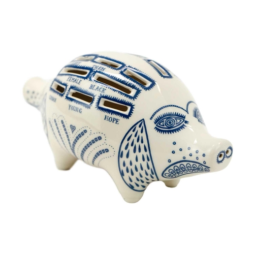 562 - Grayson PERRY (1960) Piggybank Painted and glazed ceramic, artist's monogram to underside, height 13... 