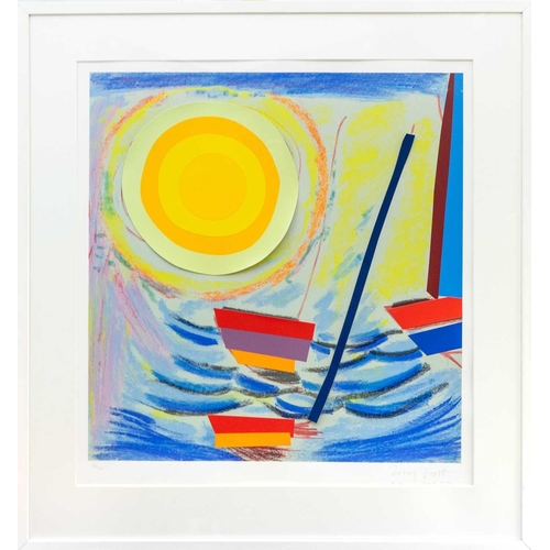 69 - Sir Terry FROST (1915-2003) Sun and Boats, 2003 Screenprint with collage, signed and numbered 126/14... 