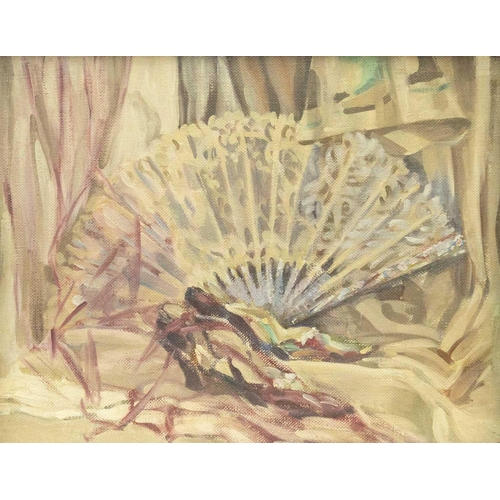 7 - Alixe Jean Shearer ARMSTRONG (1894-1984) Still life With Fan Oil on canvas, 41 x 51 cm and 63.5cm x ... 