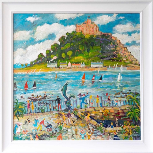 84 - Simeon STAFFORD (1956) St Michael's Mount Oil on canvas, signed, further signed and inscribed to ver... 