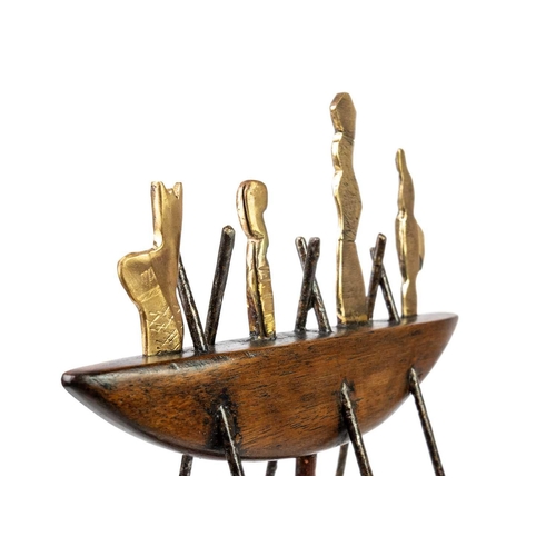 90 - Ken SPOONER (1942) The Voyagers Mixed media, bronze, wood and metal, initialled, titled to base, 38.... 