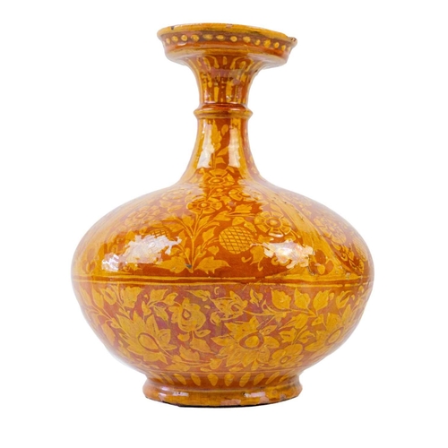 110 - A School of Arts pottery vase, circa 1900. Probably Bombay, height 28.5cm, width 20cm.