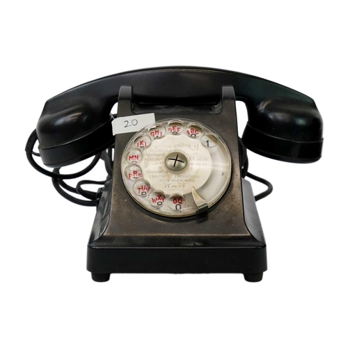 13 - A French U43 Bakelite telephone for Ericsson. Propriete de E'tat lozenge mark with additional connec... 