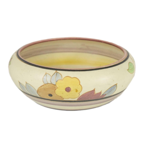 144 - A Clarice Cliff 'Gloria' pattern bowl. Height 8.5cm, diameter 22cm.