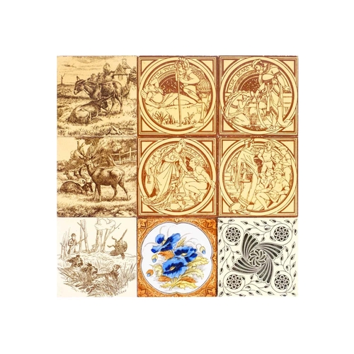 159 - A collection of late 19th century tiles. Including Minton. (qty)