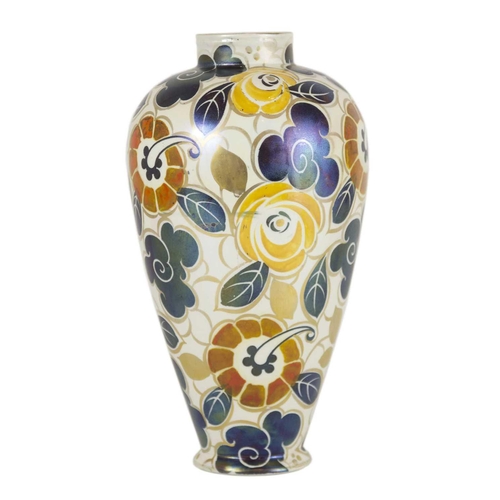 167 - A German Art Deco Schramberg vase. Height 27.5cm, width 12.5cm.