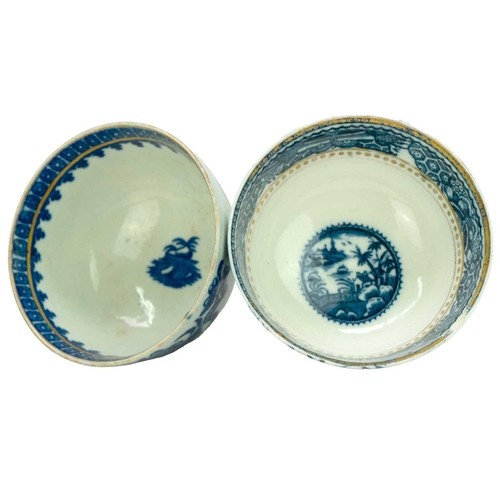 175 - A Liverpool blue and white porcelain bowl. Circa 1780, with blue and white floral painted decoration... 