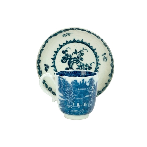 175 - A Liverpool blue and white porcelain bowl. Circa 1780, with blue and white floral painted decoration... 