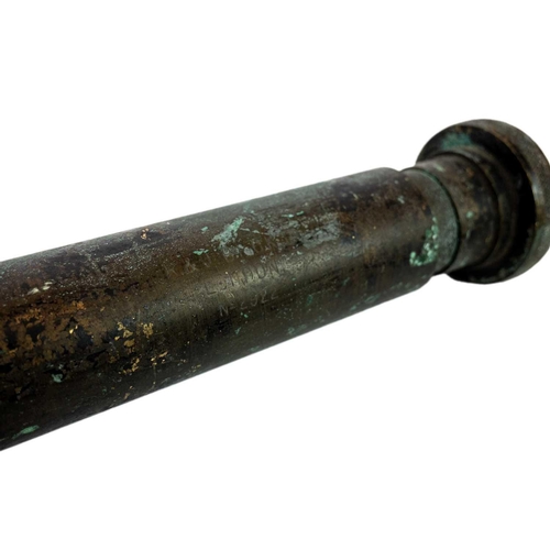 18 - A WWI era lacquered brass gun sighting telescope by R & J Becks Ltd London. With a Houghtons Ltd Mar... 