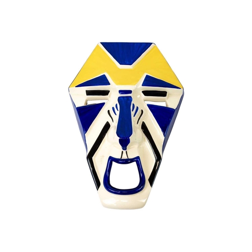 192 - A Wedgewood Clarice Cliff Collectors Club Grotesque face mask. Decorated in black, blue and yellow, ... 