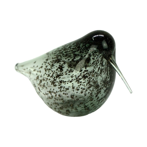 196 - Finnish Art Glass, Kaj Franck for Nuutajarvi Notsjo, a glass small bird. Possibly a turnstone, etche... 