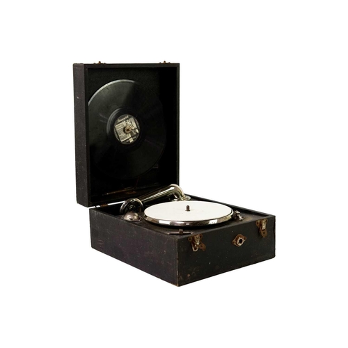 20 - A Columbia No.112a gramophone. Together with a Columbia No.109a gramophone and one other. (3) All gr... 