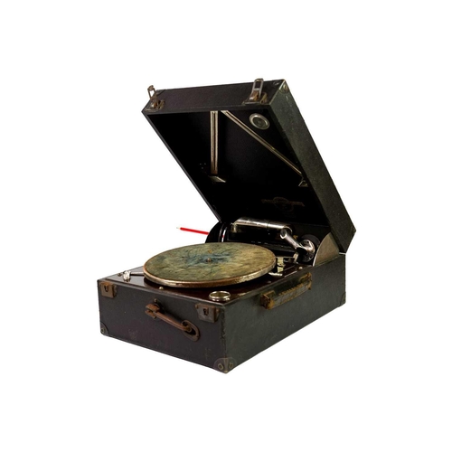 20 - A Columbia No.112a gramophone. Together with a Columbia No.109a gramophone and one other. (3) All gr... 