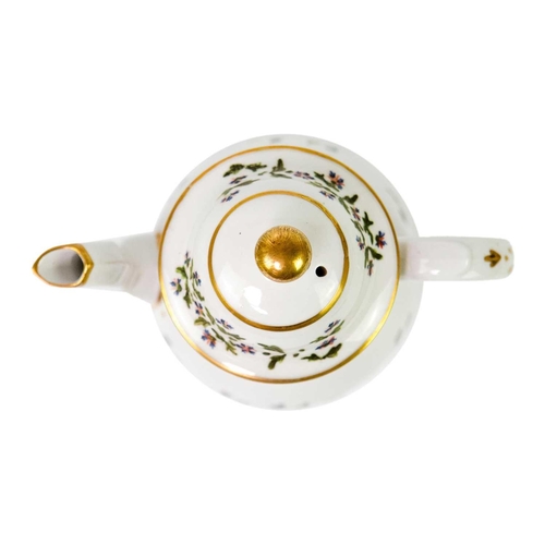 201 - An English porcelain part tea and coffee service. Decorated with speedwell and highlighted with gilt... 