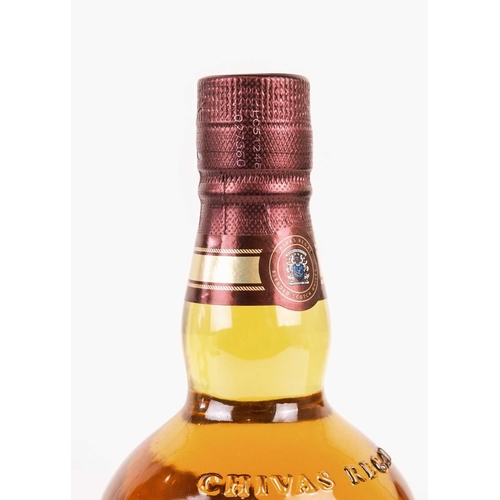 216 - Three 75cl bottles of Chivas Regal blended Scotch whisky. One bottle was purchased in the late 1980'... 