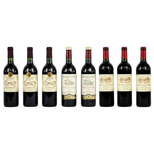 218 - Three bottles of Chateau Blaignan Medoc 2004 wine. Together with three Reserve Des Tuguets Madiran 2... 