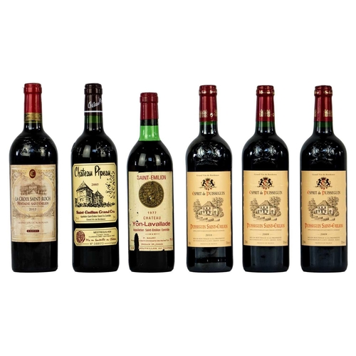 219 - Six various bottles of Saint-Emilion wines. To include two Espirit de Puisseguin Saint-Emillion 2009... 