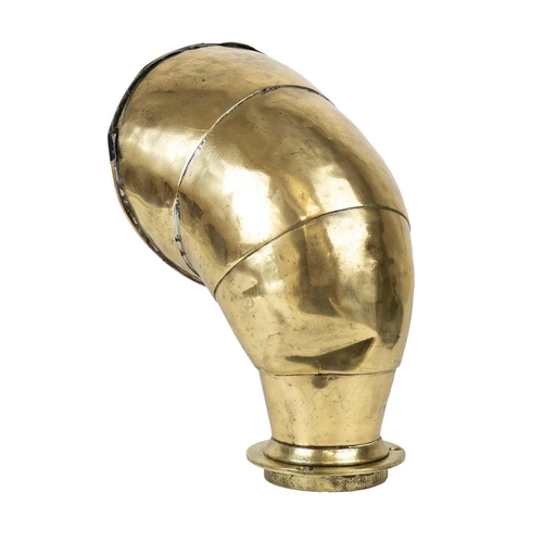 22 - An early 20th century brass yacht's air vent. Height 32cm.