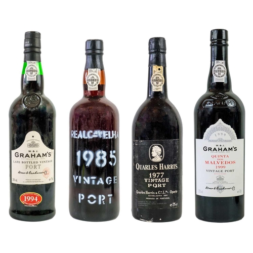 222 - Four bottles of vintage Port. To include a 75cl botttle of Grahams Quinta Dos Malvedes Vintage Port... 