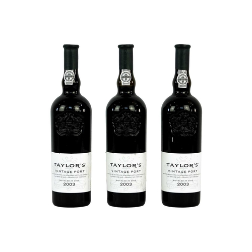 229 - Three 75cl bottles of Taylors 2003 vintage port. Bottled 2005.