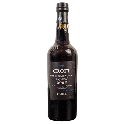 230 - Three 75cl bottles of Croft unfiltered Late Bottled Vintage port 2005. 20% volume.