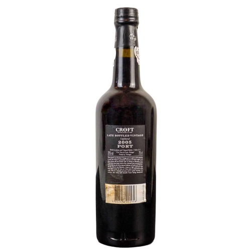 230 - Three 75cl bottles of Croft unfiltered Late Bottled Vintage port 2005. 20% volume.