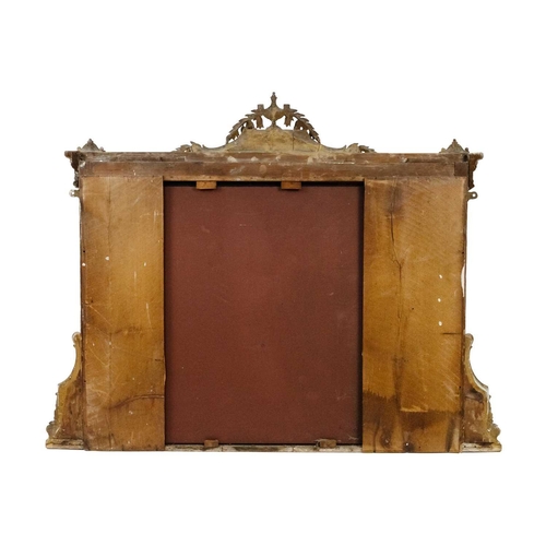 238 - A Regency gilt framed overmantel wall mirror. Height 104cm, width 130cm.