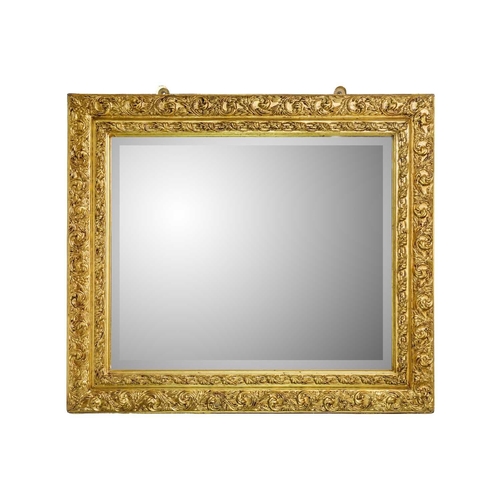 255 - A 20th century gesso wall mirror. 78cm x 68cm.