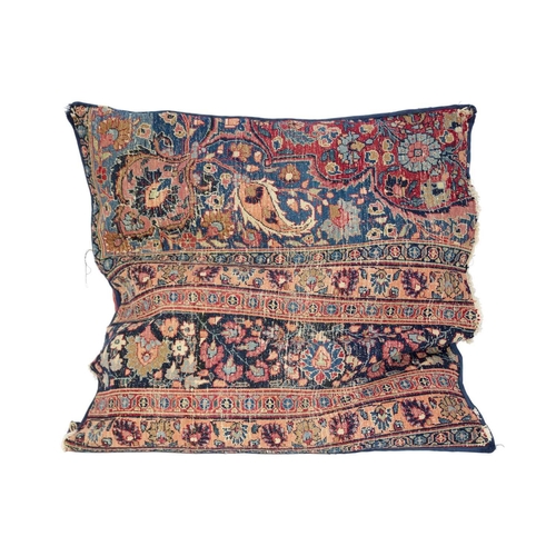 256 - A Kerman fragment covered cushion, circa 1920. 90 x 88cm.