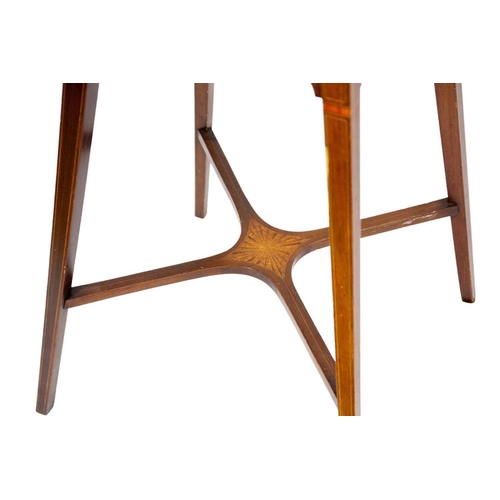 303 - An Edwardian inlaid mahogany occasional table. and two other occasional tables. (3)