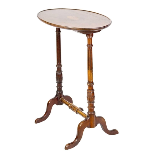 303 - An Edwardian inlaid mahogany occasional table. and two other occasional tables. (3)