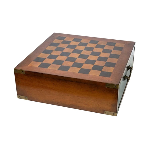 37 - A Staunton pattern ebonised and boxwood chess set, and a small chess table. The unweighted set in or... 